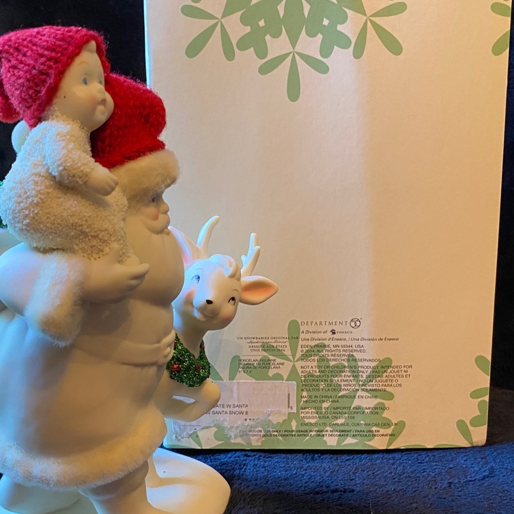 Snow babies Playdate with Santa Department 56 Figurine w/Reindeer RARE sold out - Picture 5 of 5